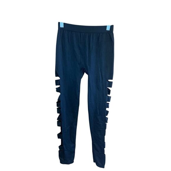 Bebe Black Side Slash Leggings Sz S NWT - Picture 2 of 8